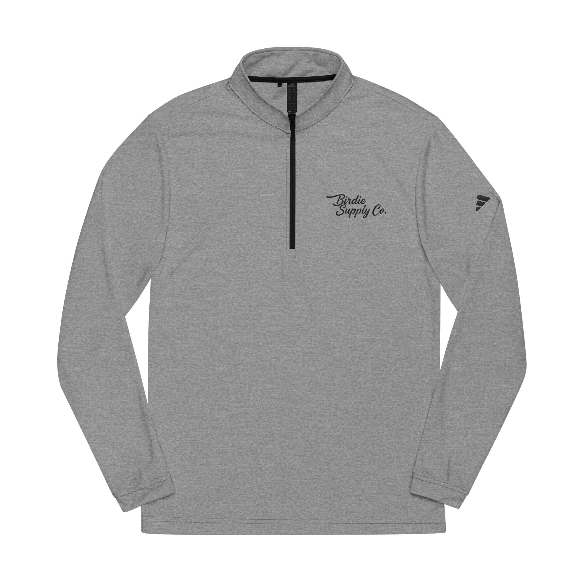 Adidas Embroidered Quarter-Zip Lightweight Pullover —  Script Logo