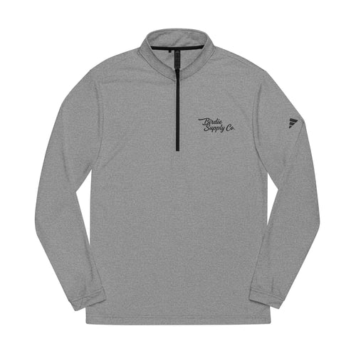 Adidas Embroidered Quarter-Zip Lightweight Pullover —  Script Logo