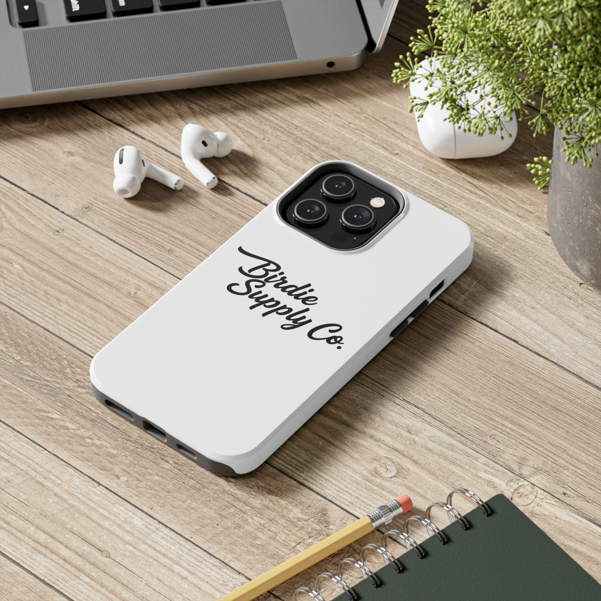 Phone Case Protective Cover — White Script Logo