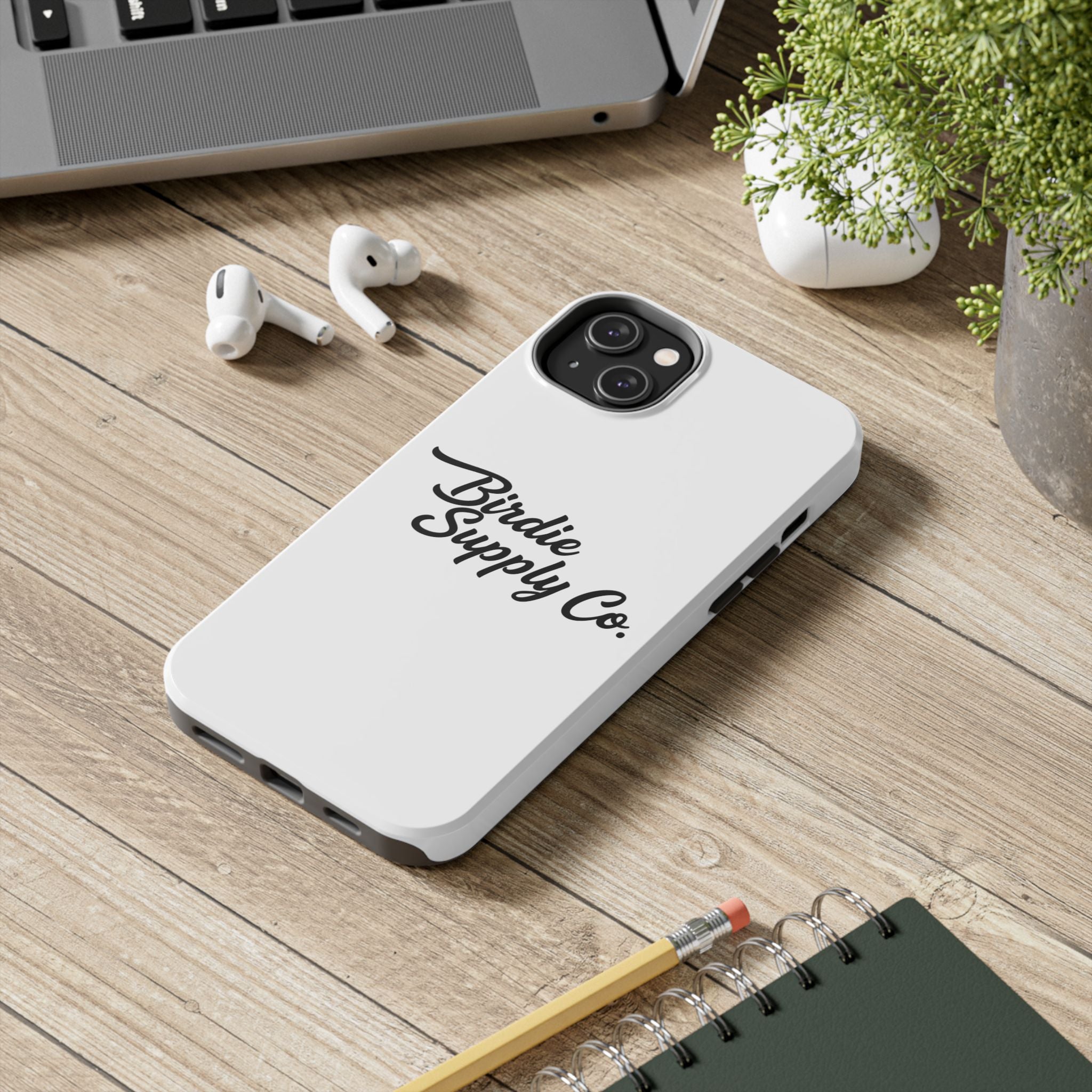 Phone Case Protective Cover — White Script Logo