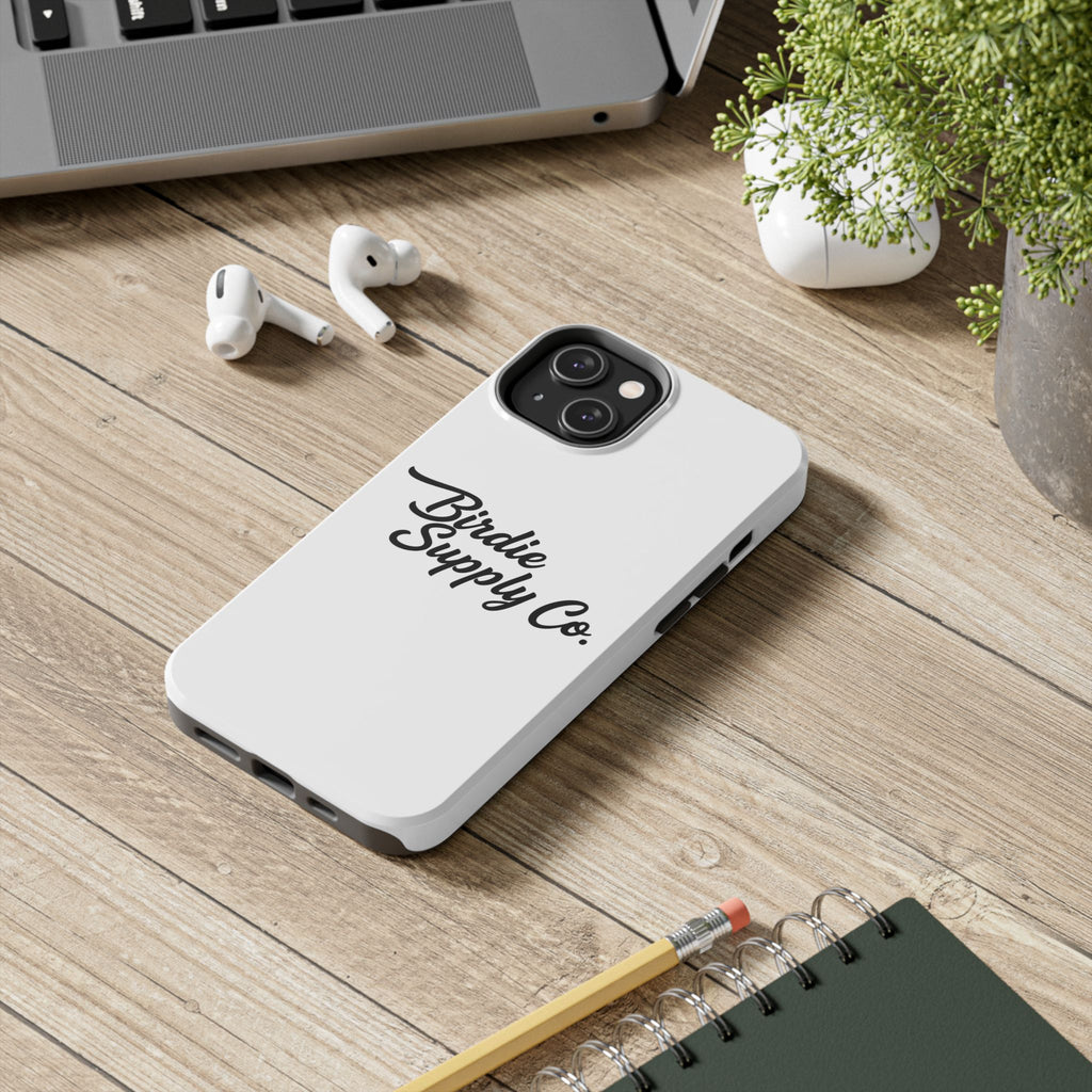 Phone Case Protective Cover — White Script Logo