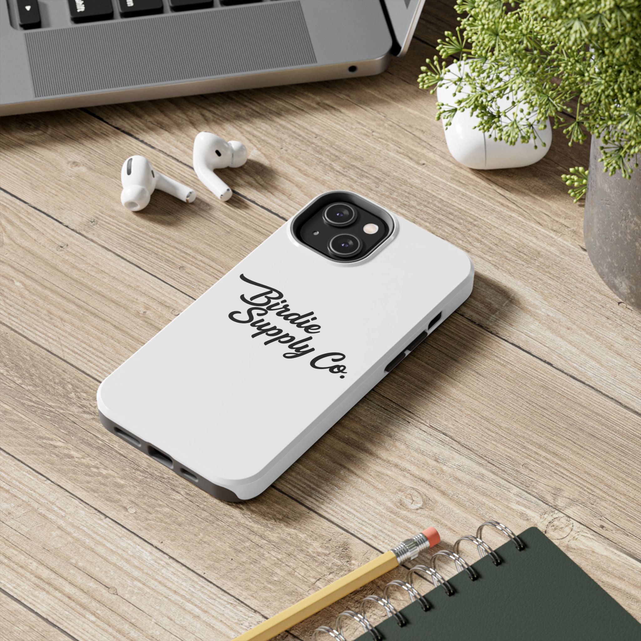 Phone Case Protective Cover — White Script Logo