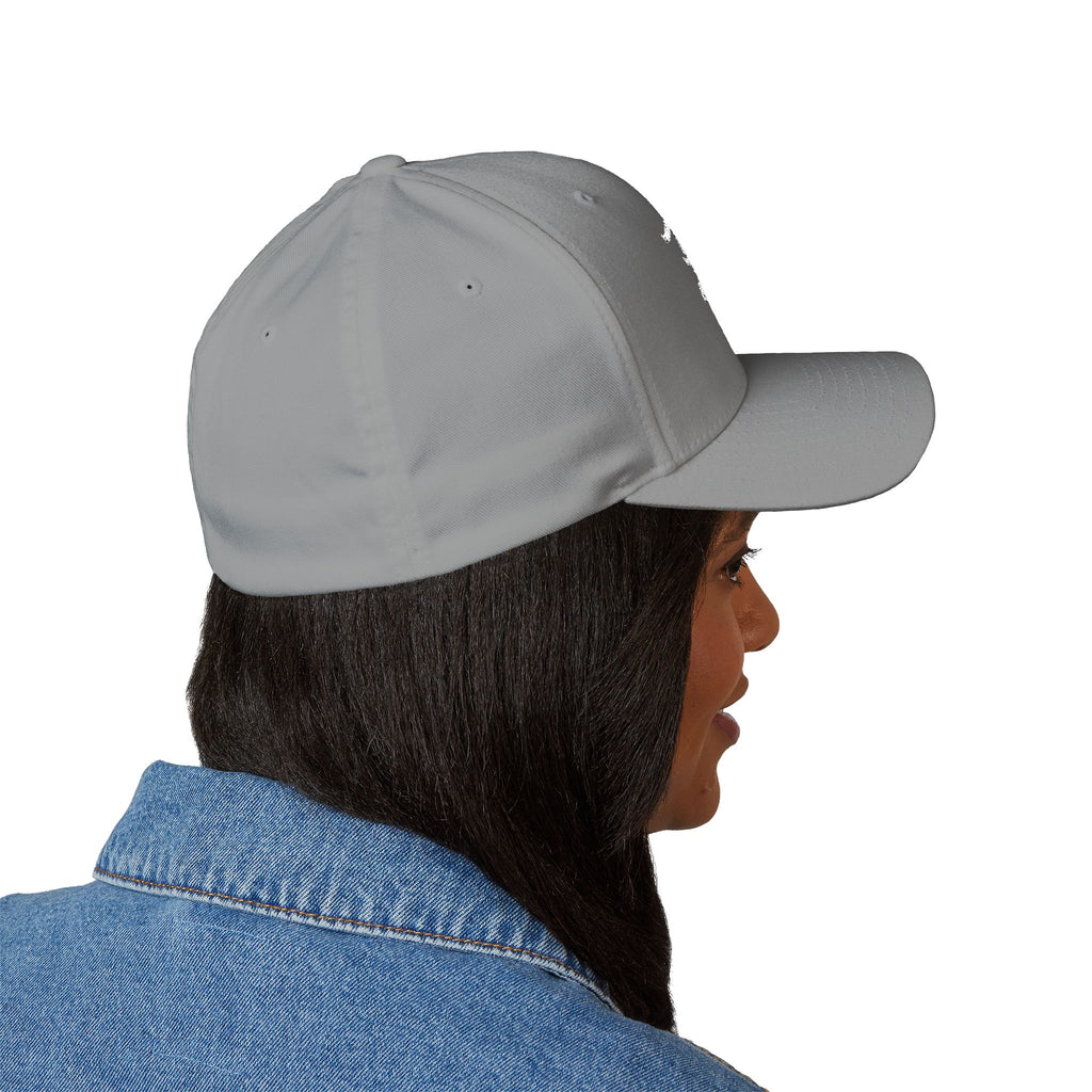 Embroidered Closed-Back Golf Cap - White Script Logo