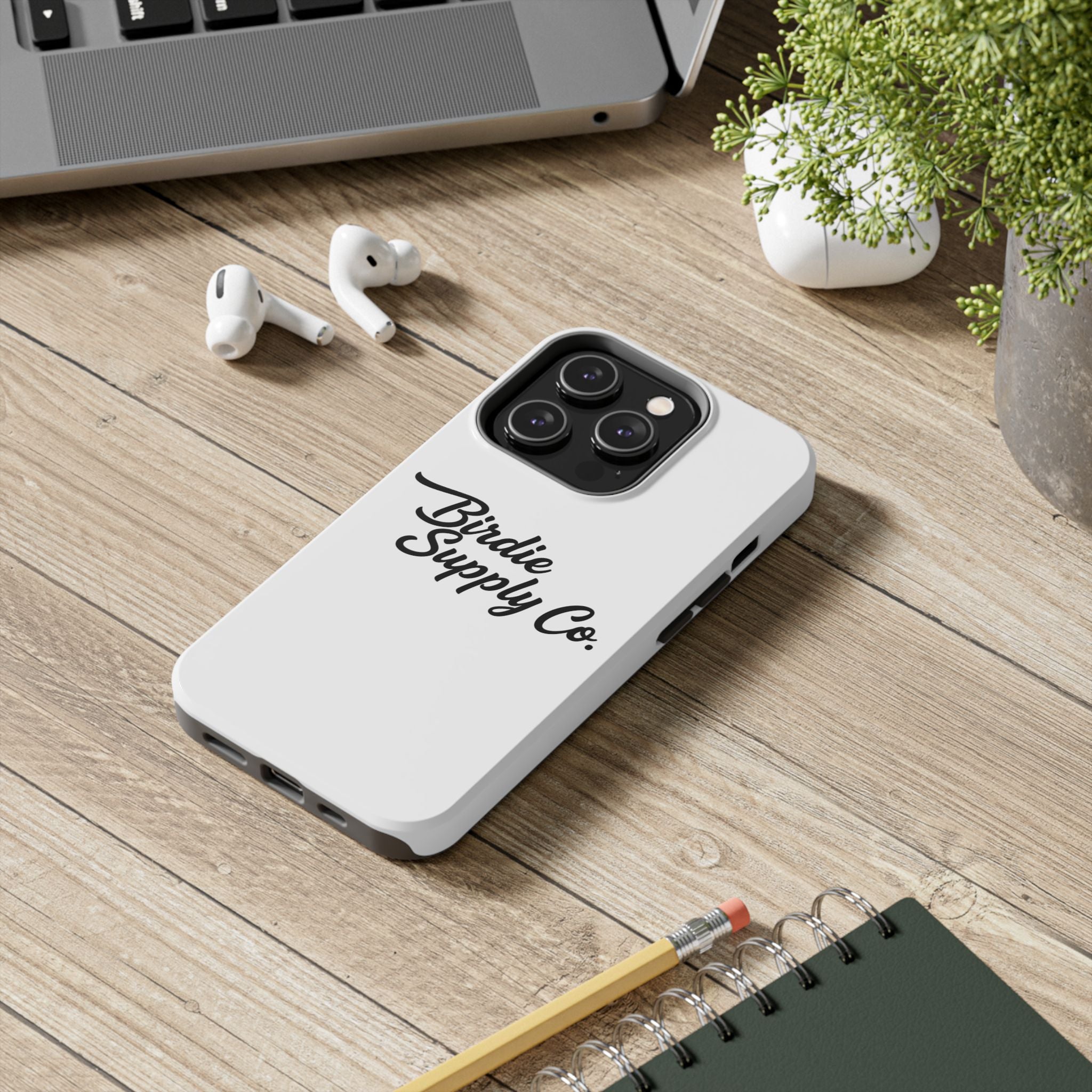 Phone Case Protective Cover — White Script Logo